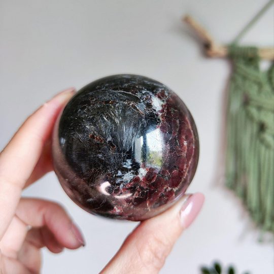 Garnet - Granat z Astrofilitom extra krogla #C