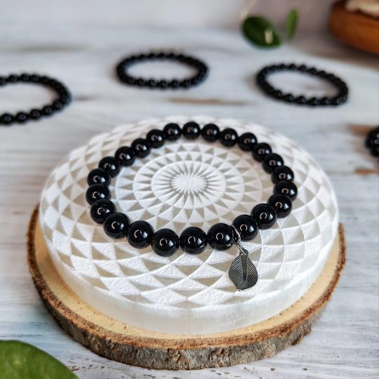 Obsidian zapestnica - elastična 8mm