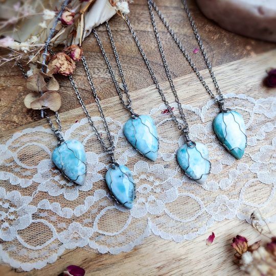 Larimar ogrlica - solza